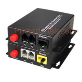 2 channels POTS Telephones and Ethernet over Fiber optic Media Converters Extenders High quality 1 set